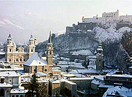 Salzburgs Altstadt in winter